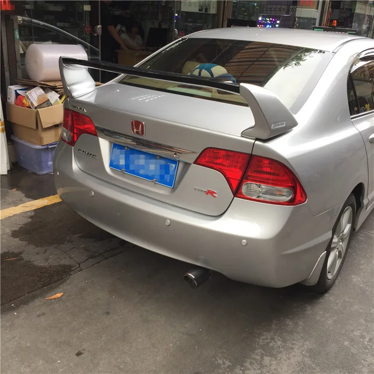 Для Civic спойлер 2006-2011 Honda FD2 Спойлер ABS пластик Материал заднее крыло автомобиля
