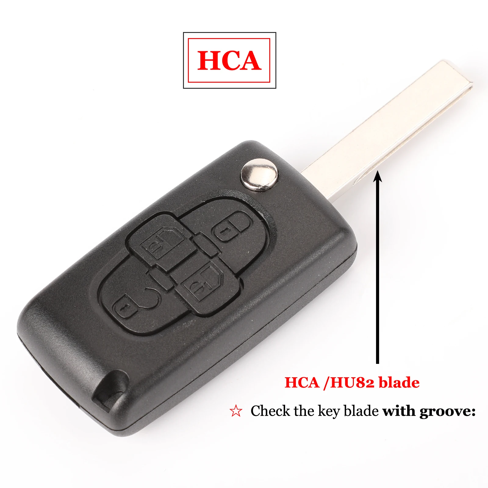 4 Button HCA Ce0523 Jingyuqin 2/3 Кнопка флип Fob ключа автомобиля чехол Shell для peugeot 207 307 308 407 607 807 партнер Citroen C2 C3 C4 C5 C6 Xsara - Цвет: 4 Button HCA Ce0523