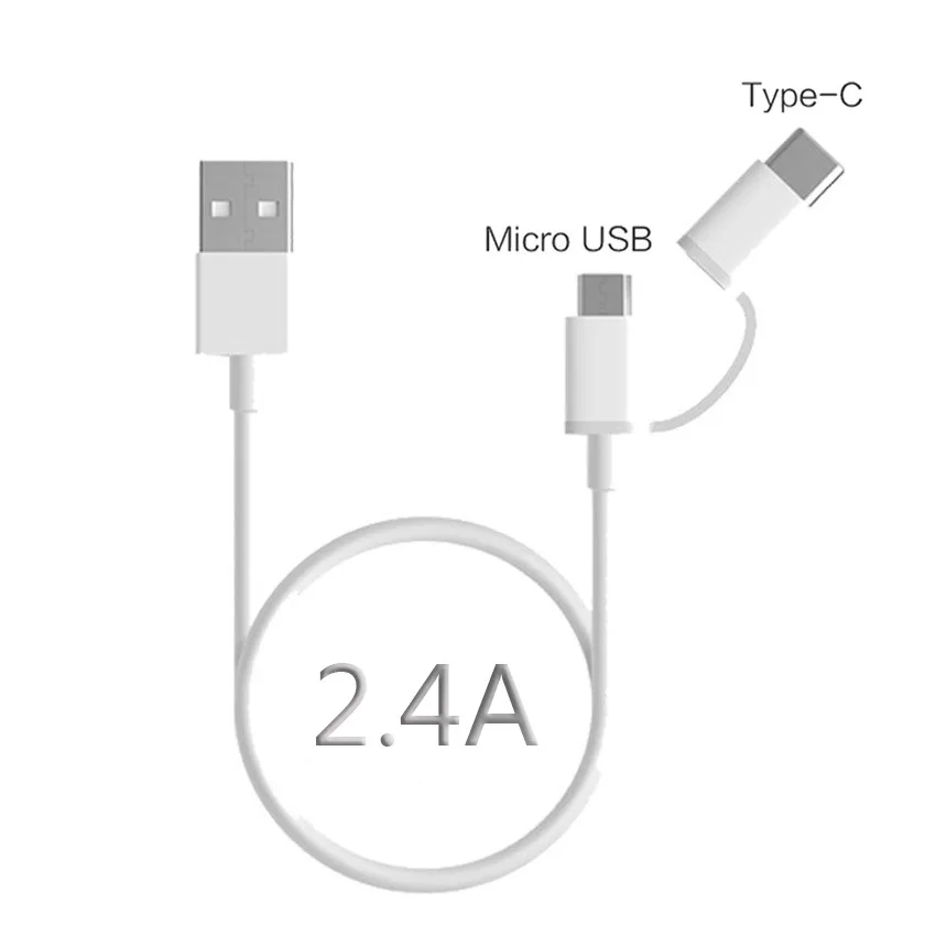 Кабель Micro usb CarXaa 2 в 1 белый кабель USB Type-c для быстрой зарядки и передачи данных QC 3 0