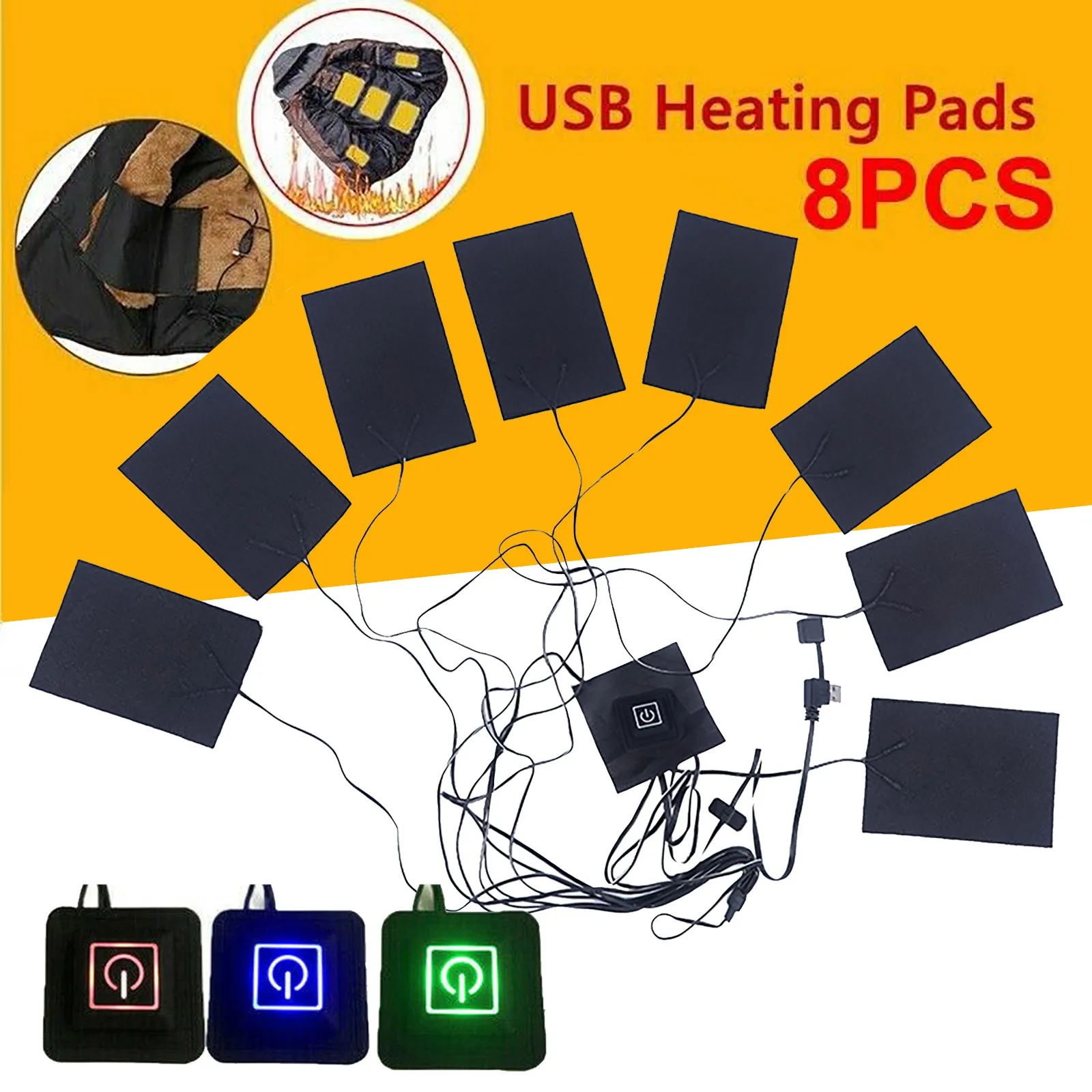 New Usb Clothes Heater Pad With 3 Gear Adjustable Temperature electric Heating Sheet Warmer For Vest Jacket | Дом и сад