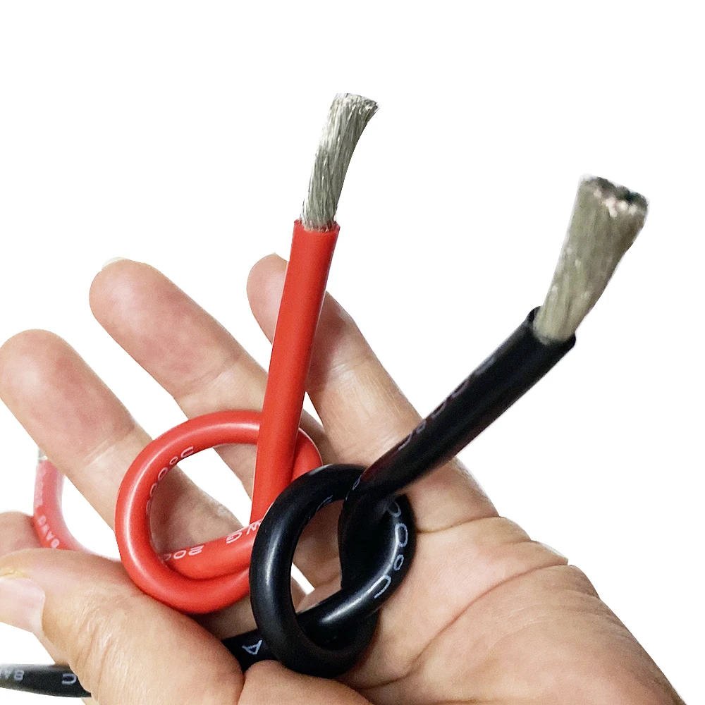 Нагревательный провод силиконовый силикагель кабель 5 м черный + красная