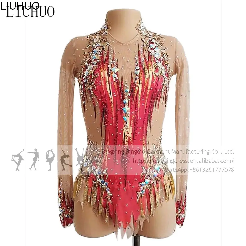 

LIUHUO Figure Skating Dress Women's Girls' Ice Skating performance Rhythmic gymnastics competition Dance Leotard Artistic Kids
