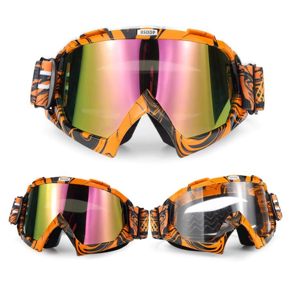 

1X Motorcycle Helmet Motocross Goggles Glasses Eyewear Snowboard Goggles Glasses Snow Skiing Glasses Anti-fog Ski Mask