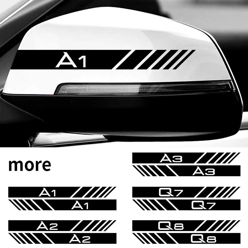 

2X Car Rearview Mirror Vinyl Sticker Rear View Mirror Decoration for Audi A1 A2 A3 A4 A5 A6 A7 A8 Q1 Q2 Q3 Q4 Q5 Q6 Q7 Q8 SLINE