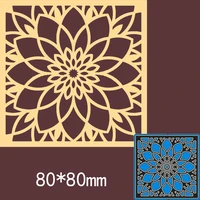 new metal cutting dies flower square new stencils for diy scrapbooking paper cards craft making craft decoration 88 mm