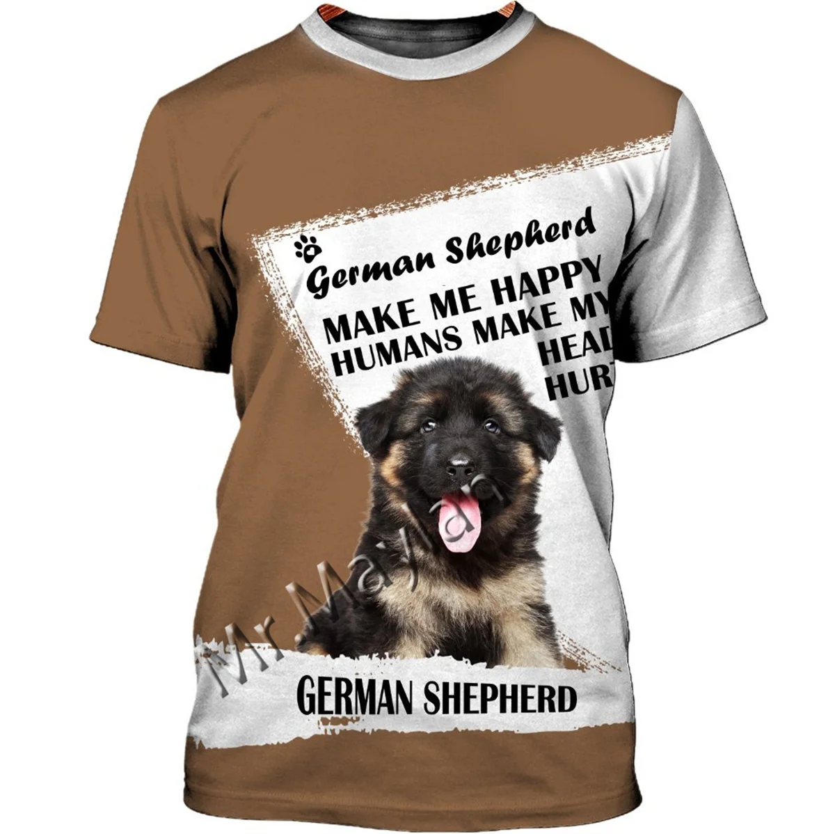 

Cute pet German Shepherd 3D printing short-sleeved T-shirt summer sweatshirt personality T-shirt streetwear oversized T-shirt