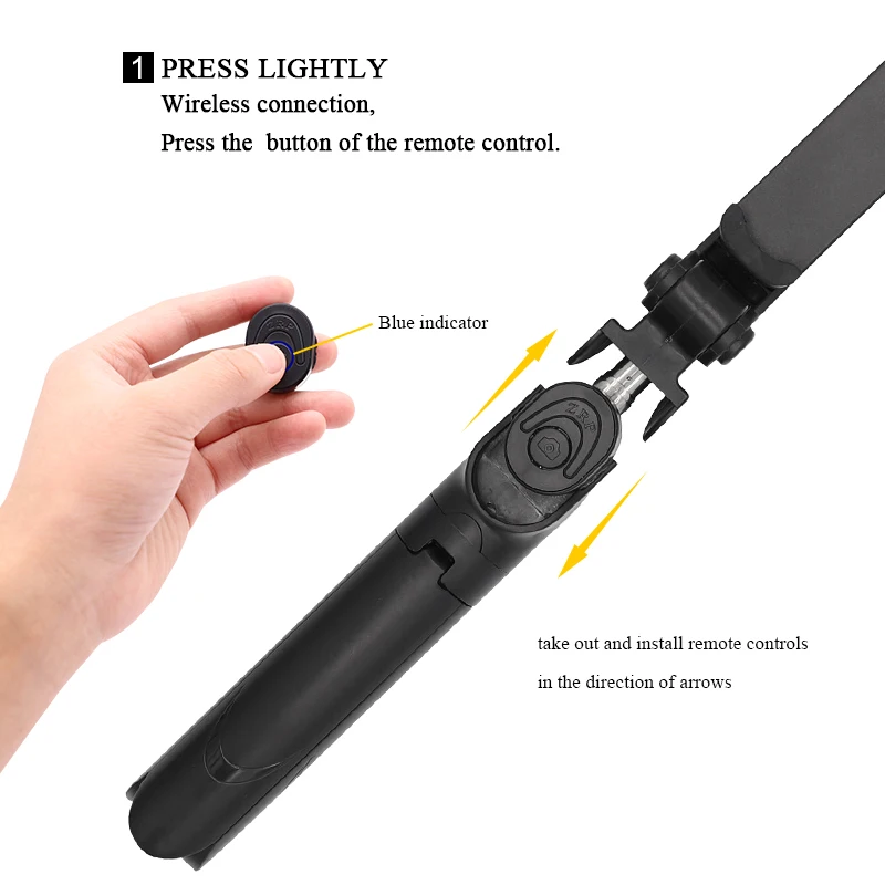 Wireless Bluetooth Selfie Stick Foldable Tripod Expandable Monopod with Remote Control for Smartphone | Электроника