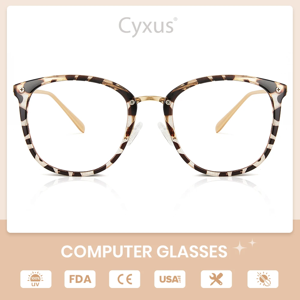 

Cyxus Blue Light Blocking Computer Glasses for Women Men Anti Eye Fatigue Eyeglasses FashionTR90 Clear Lens Eyewear 8169