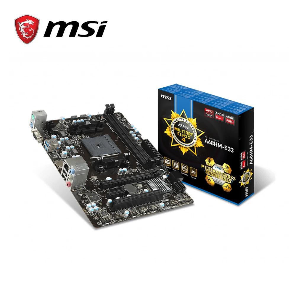 Msi абсолютно новая материнская плата A68HM E33 amd разъем FM2 + 2xddr3 памяти твердотельный