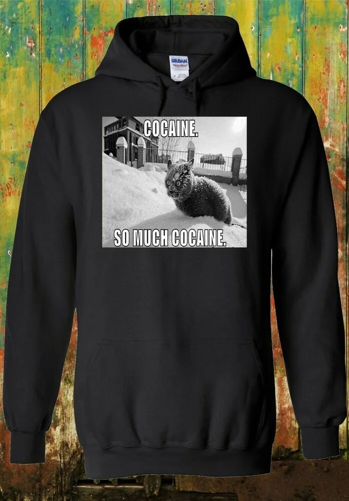 Кокаиновая кошка котенок мяу Забавный крутой Мужской Женский Топ Толстовка худи