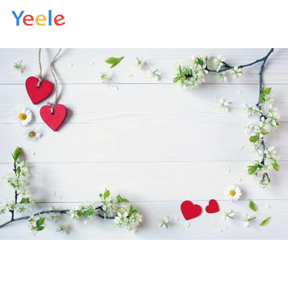 Виниловый фон для фотосъемки с изображением деревянных досок весенних цветов