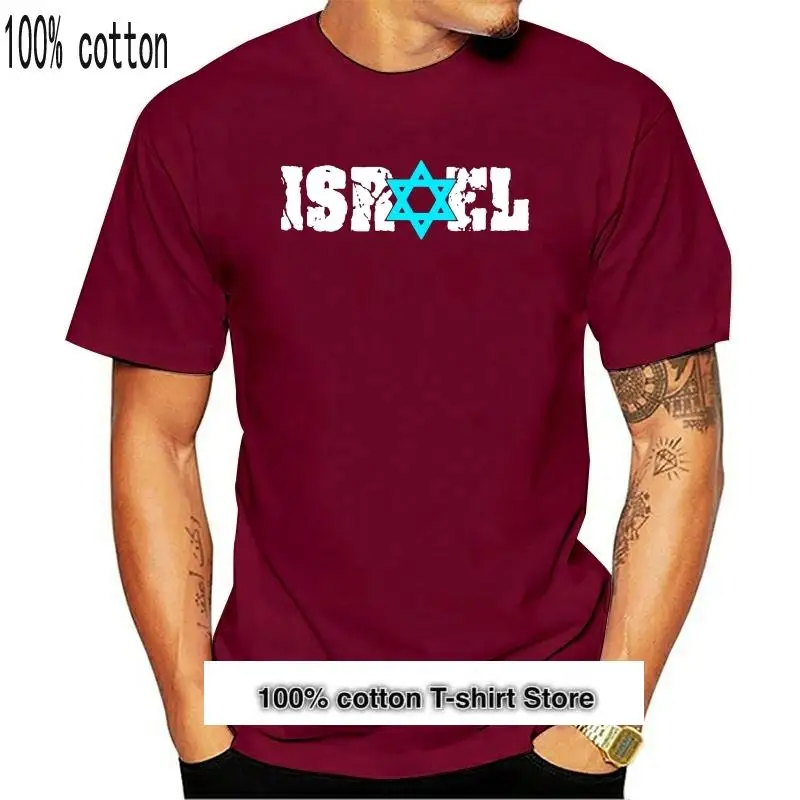 

Camiseta de manga corta de Israel para hombre, camisa básica patriótica de Estrella de David, novedad de 2021