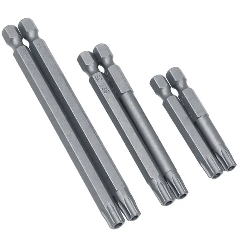 

11/12pcs Tamper Proof Security Drill Bit Set Torx Screwdriver Flat Head 1/4\" Hex C5AC