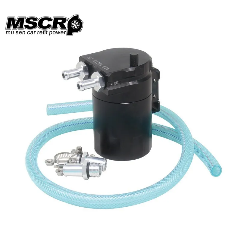 

Baffled Aluminum Oil Catch Tank Can Reservoir Tank Fittings Oil dipstick Universal Black/red/blue