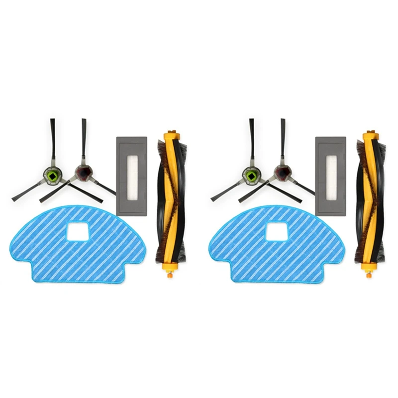 

10Pcs for Ecovacs Deebot OZMO 930 Sweeping Robot Accessories, Main Brush Side Brush, HEPA Filter, Rag Mop
