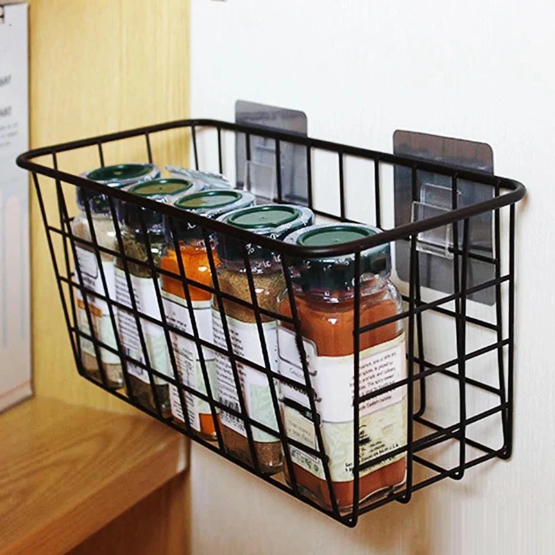 

4Pcs Basket Art Wrought Storage Basket Desktop Bathroom Organizer Holder Home Sundries Container Panier De Rangement