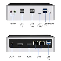 Mini PC i7 10510U 8550U 2xDDR4 M2 SSD NVMe Windows 10 24G50G WiFi Bluetooth40 4K 60Hz HDMI DP 8xUSB Type-C 2xGigabit LAN