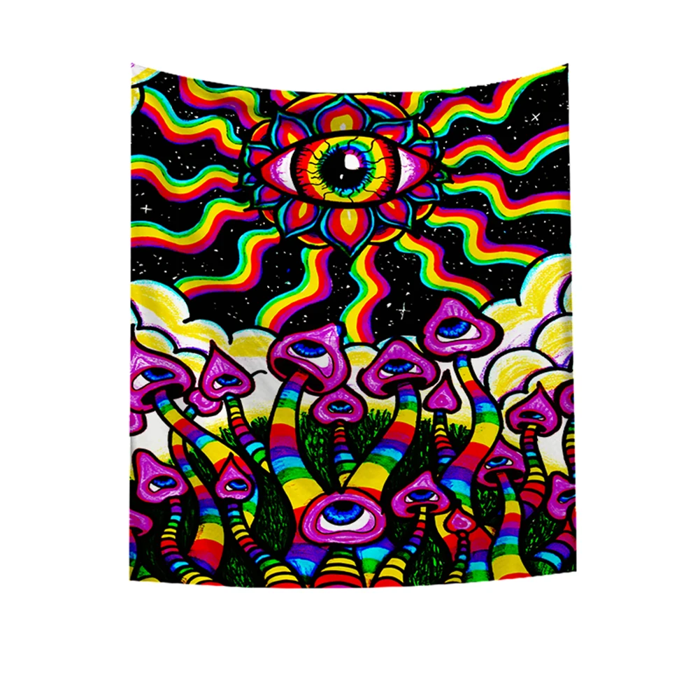 

Nordic Wall Hanging Tapestry Psychedelic Bizarre Print Painting Decoration Backdrop Cloth for Bedroom Living Room Hippie Decor