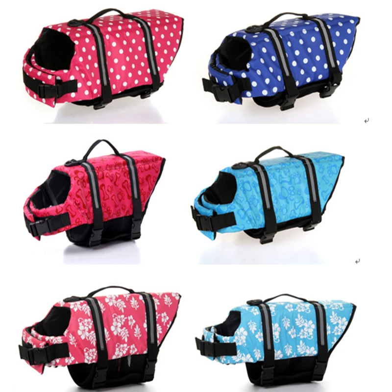 

Pet Dog Life Jacket Safety Clothes Life Vest Collar Harness Saver Pet Dog Swimming Preserver lothes Summer Swimwear 5 Sizes
