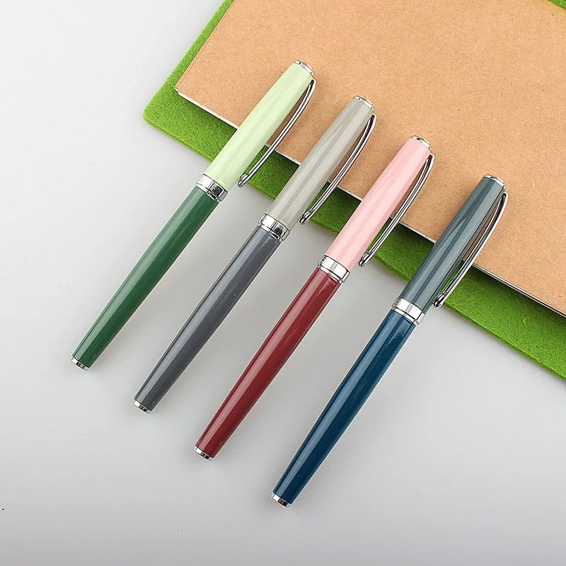 9139 Metal Fountain Pen Matte Barrel Morandi Season Color Iridium Fine Nib 0.38mm Ink Pen Office Business Writing Gift  - buy with discount