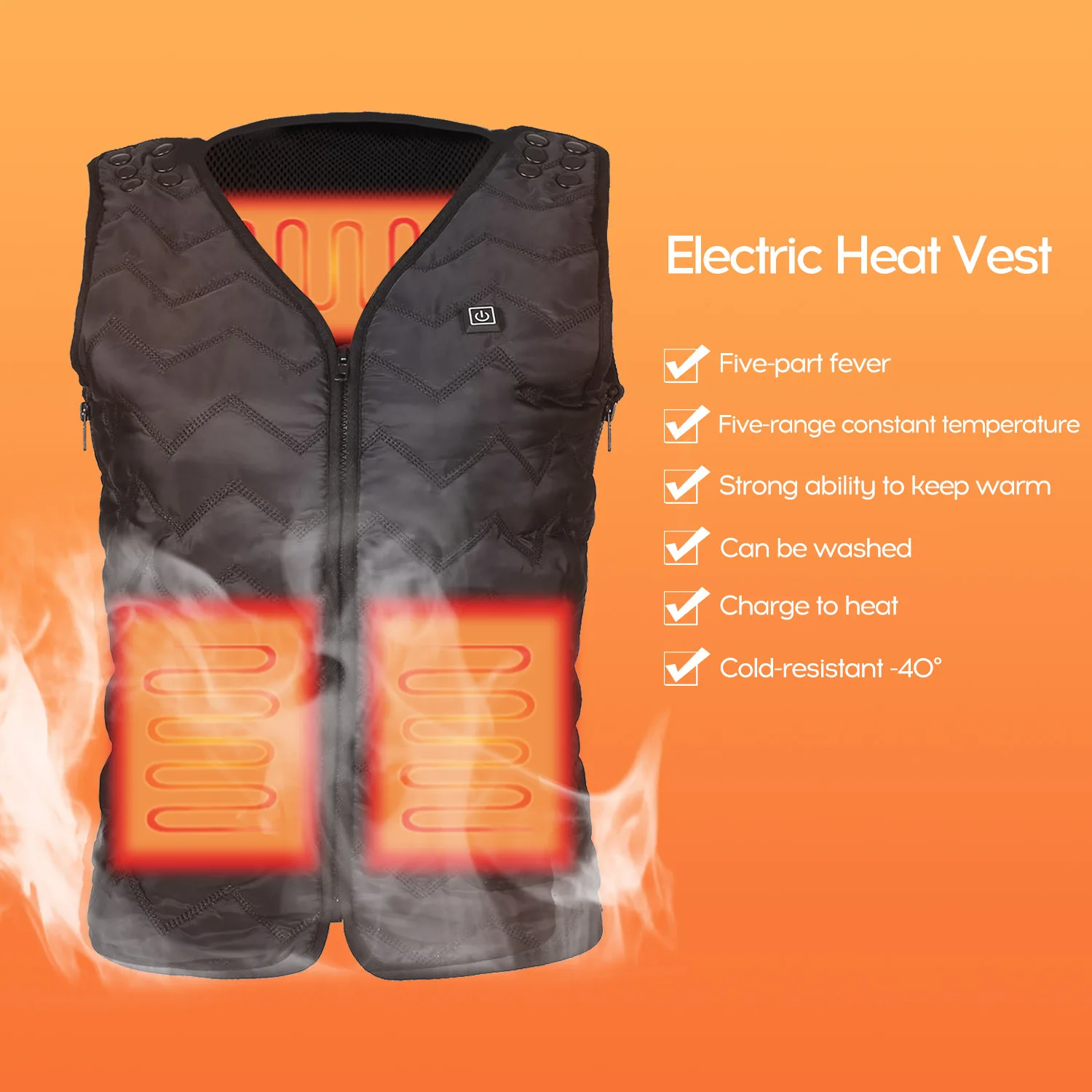 Интеллектуальная электрическая тепловая жилетка сохраняющая тепло зимой 3