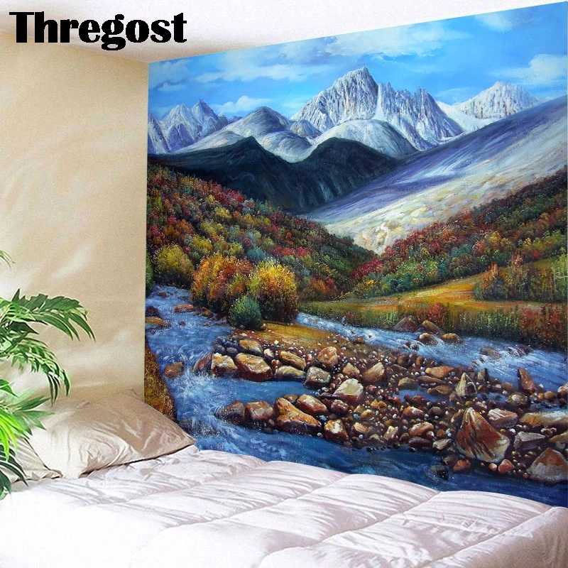 

Thregost Polyester 3D Print Tapestry Wall Hanging Psychedelic Decorative Wall Carpet Bed Sheet Bohemian Hippie Home Decor Cloth