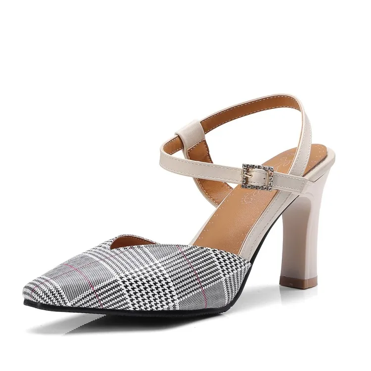 Женские туфли на высоком каблуке лодочки с острым носком Тонкие толстом Большие