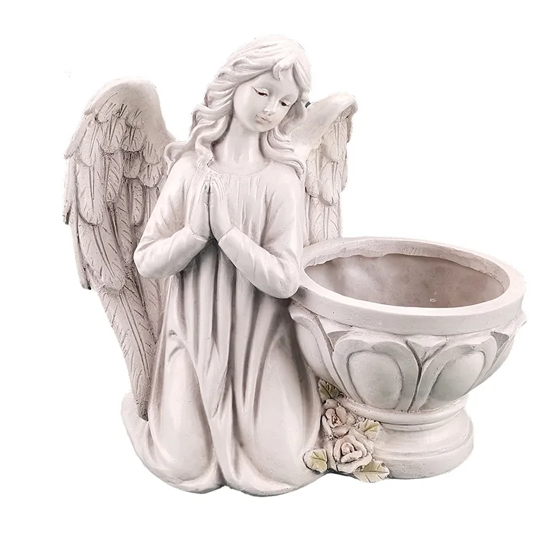 

Angel Garden Ornament Angel Succulent Flower Pot Plant Holder Resin Crafts for Indoor Outdoor Garden Courtyard LDF668