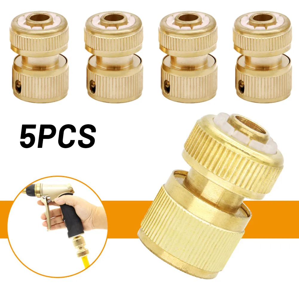

5pcs 1/2'' Brass Female Garden Water Hose Pipe Watering Quick Connector For Garden Tools Supplies Accessories