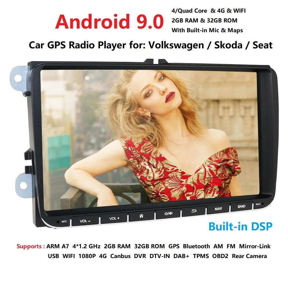 Новинка! " Android 9,0 автомобильный gps-навигатор для VW Volkswagen SKODA GOLF 5 Golf 6 POLO PASSAT B5 B6 JETTA TIGUAN Mirror Link dvr dash