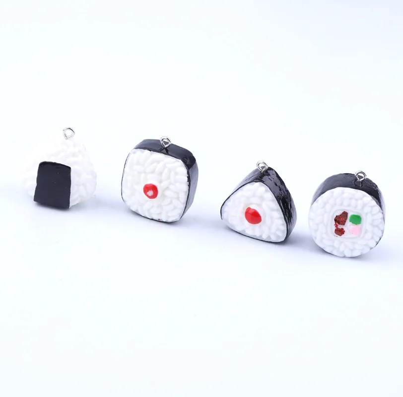 5 шт. японские суши рисовый шар Смола амулеты брелок Diy аксессуар для рукоделия имитация питания ожерелье декоративный брелок ювелирные изделия F796