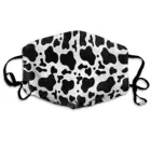 Чехол для рта с принтом для мужчин и женщин, многоразовый, с защитой от пыли и ветра, дышащий, черно-белый, с принтом молочной коровы и пятен