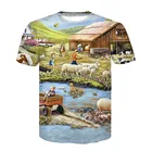 Модная классическая футболка в пасторальном стиле с аниме, мужская и женская футболка с 3D принтом, футболка унисекс в стиле Харадзюку, уличная одежда, Топ