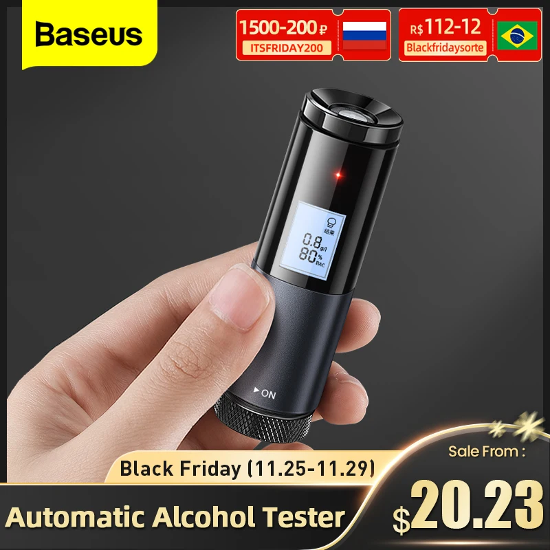  Портативный USB Перезаряжаемый Алкотестер Baseus 