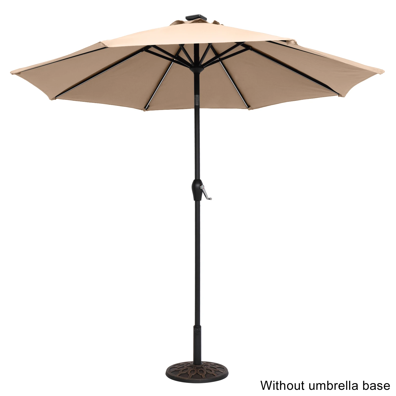 

9FT Strip Lights Patio Umbrella Waterproof Folding Sunshade Top Garden Beach Pool Sunshades Parasol Sun Umbrella Canopy