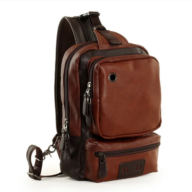 

Brand Vintage Men Shoulder Bags Leather PU Male Crossbody Chest Bags Casual Fashion Outdoor Business Travel Messenger Bag Trend