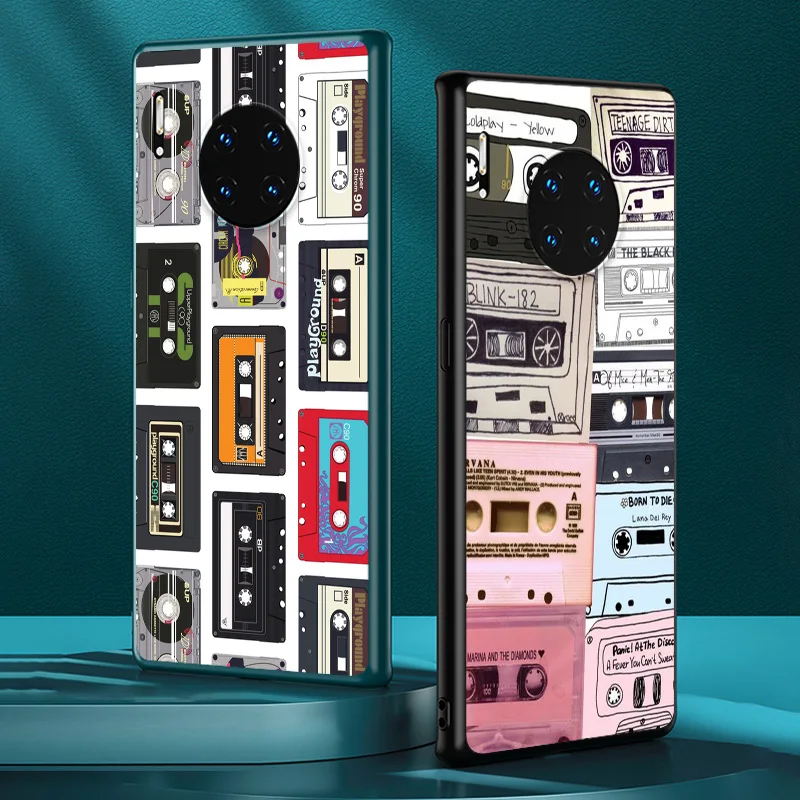 

Vintage Cassette for Huawei Mate 40 RS 30 20 X 10 P Smart Z S Lite Pro Plus 2021 2020 2019 2018 Black Phone Case