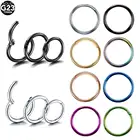 2 шт.лот G23 титановые сегментные шарнирные кольца Перегородка носа кликер пирсинг носа губ серьги спиральные украшения для пирсинга бровей 16 г и 14 г