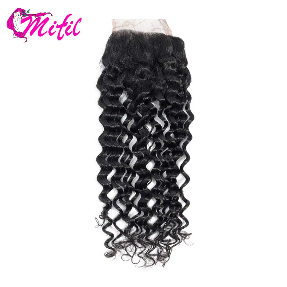 

Deep Wave HD Transparent Swiss Lace Closure 8-22 Inch Brazilian Remy Human Hair Closure Black Women 4x4 Transparent Color Lace