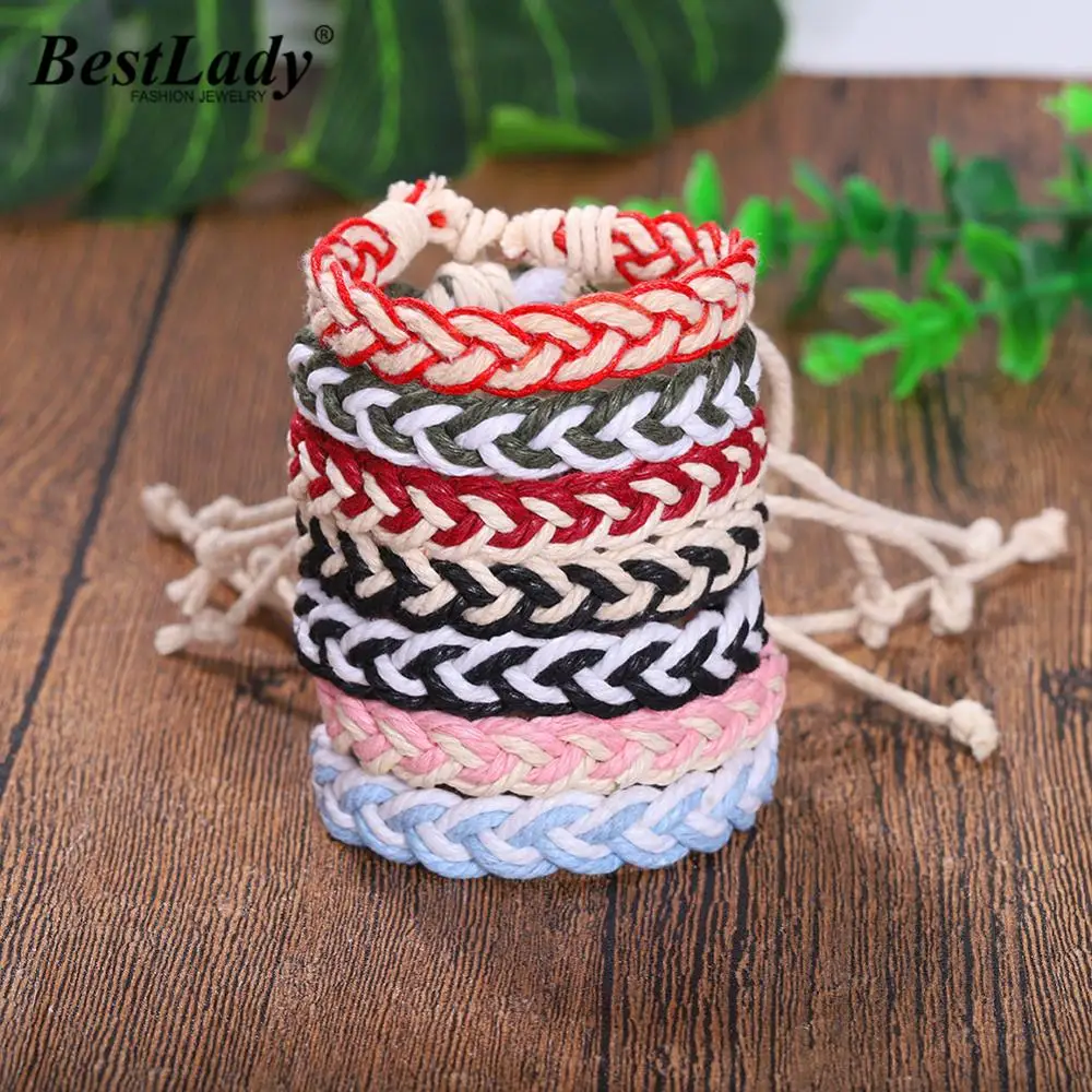 Женские богемные браслеты ручной работы разноцветная Милая Регулируемая