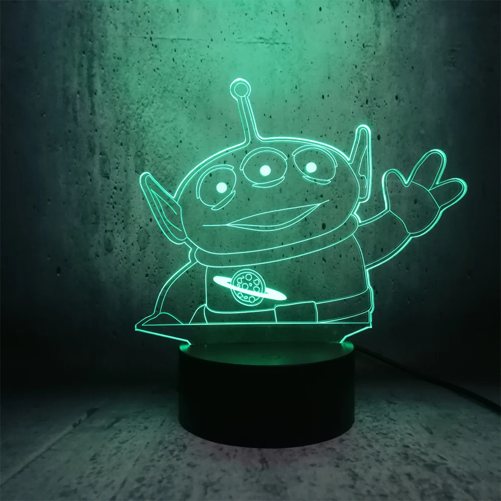 Ночной светильник История игрушек три глаза Aliens Say Hi светодиодный 3D декор для