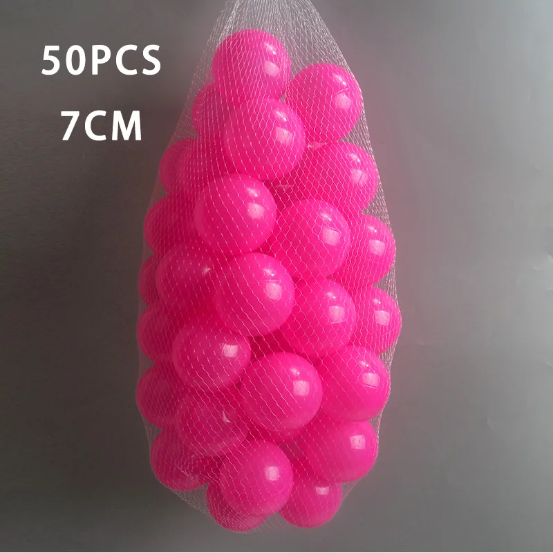 WJ3709PINK 7 см/50 шт экологически чистые красочные Мячи Мягкие пластиковые океанские шарики прозрачные воды океанские волнистые шарики игрушки для детей Малыш Ребенок - Цвет: WJ3709PINK