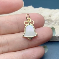 natural white sea shell christmas bell charms pendants for women jewelry making necklace earrings 2021 fashion diy accessories