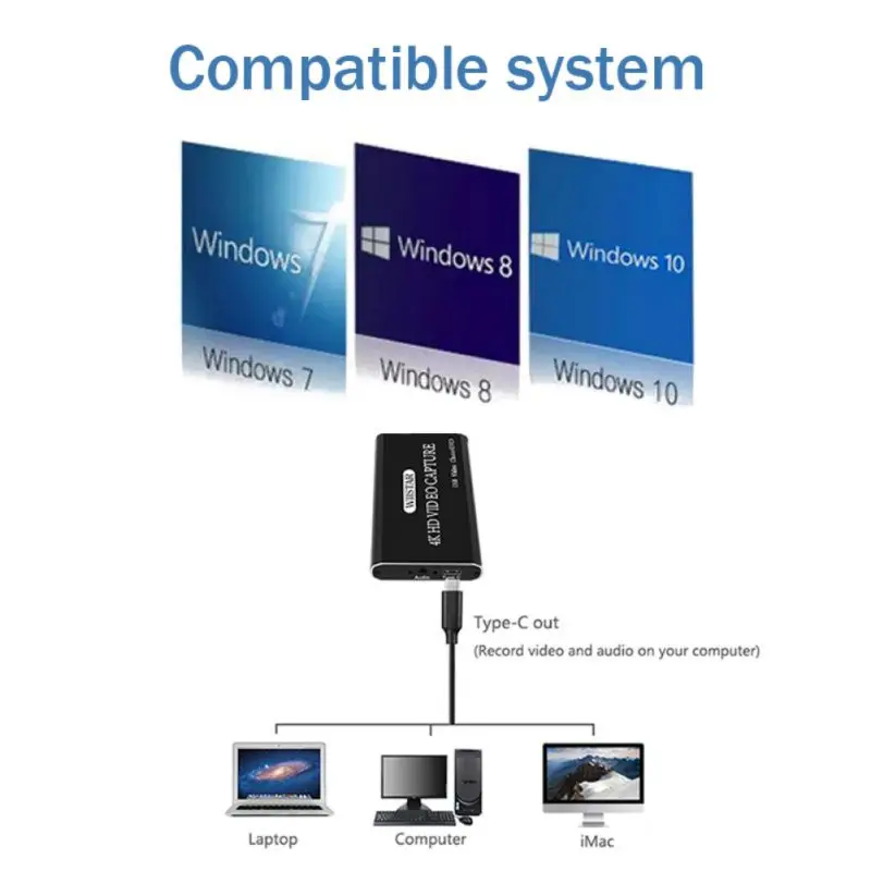 Видеозахват 4K 30 Гц HDMI совместимый с USB 3 0 для Windows Linux Full HD 1080P видеоигра в прямом