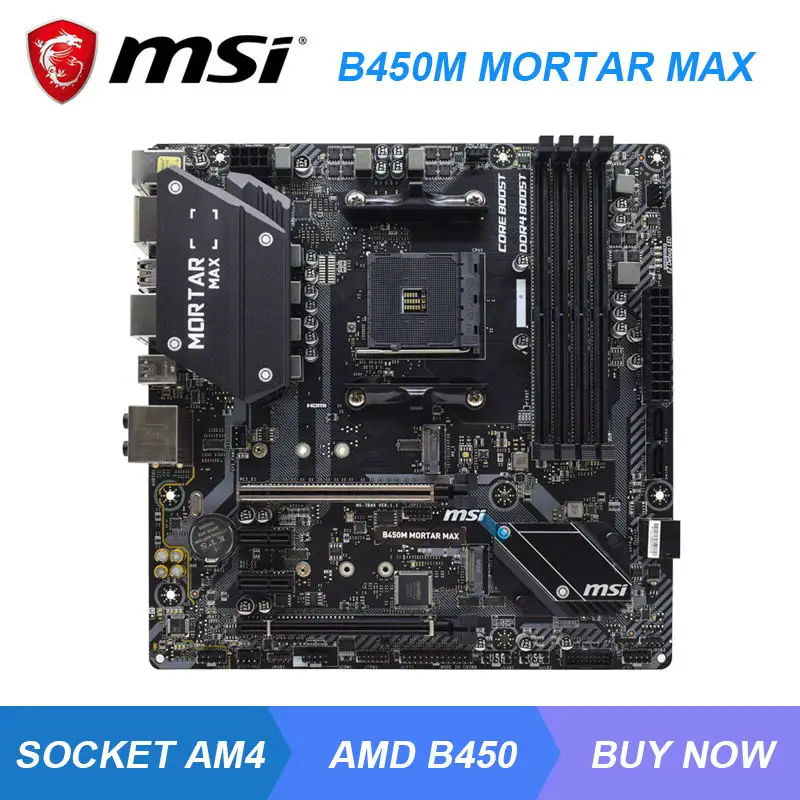 Материнская плата MSI B450M ступы MAX ryzen 5 5600g cpus B450 am4 ddr4 64 Гб 3200 МГц PCI-E 3,0x16 HDMI M.2 SATAIII USB3.2 Micro ATX
