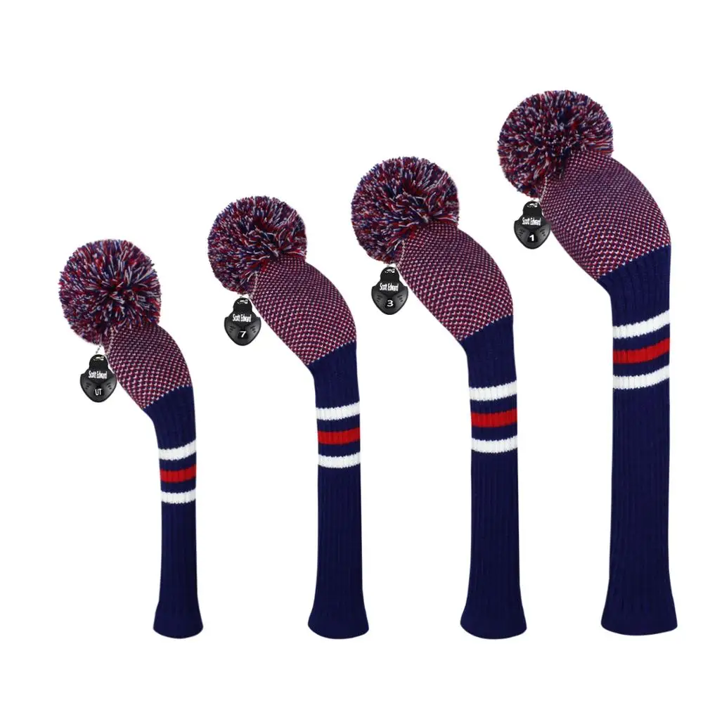 4 шт. новые головные уборы из дерева с помпонами для гольфа Гибридные деревянные