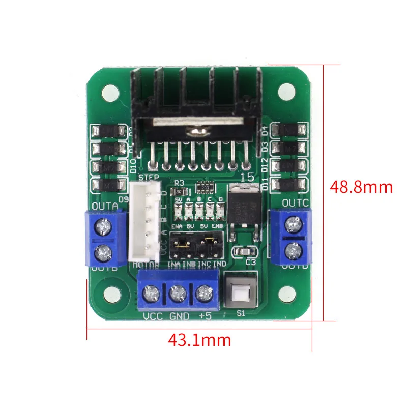 Плата драйвера двигателя L298N зеленая плата модуль шагового для робота умного