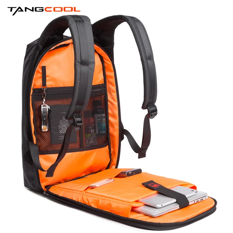 Tangcool, мужской модный рюкзак, 17,3 дюймов, рюкзак для ноутбука, водонепроницаемый, USB зарядка, рюкзак для улицы, повседневный школьный рюкзак