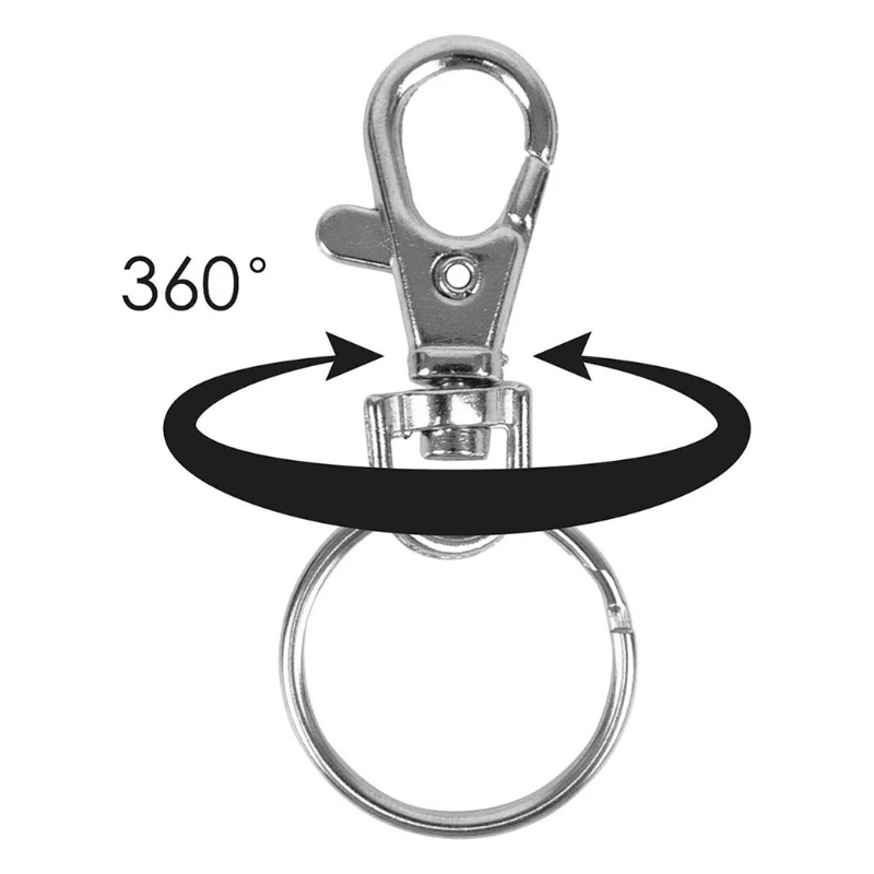 

Вращающийся карабин с кольцом для ключей, застежка-карабин для рукоделия (20 карабинов + 20 колец для ключей)