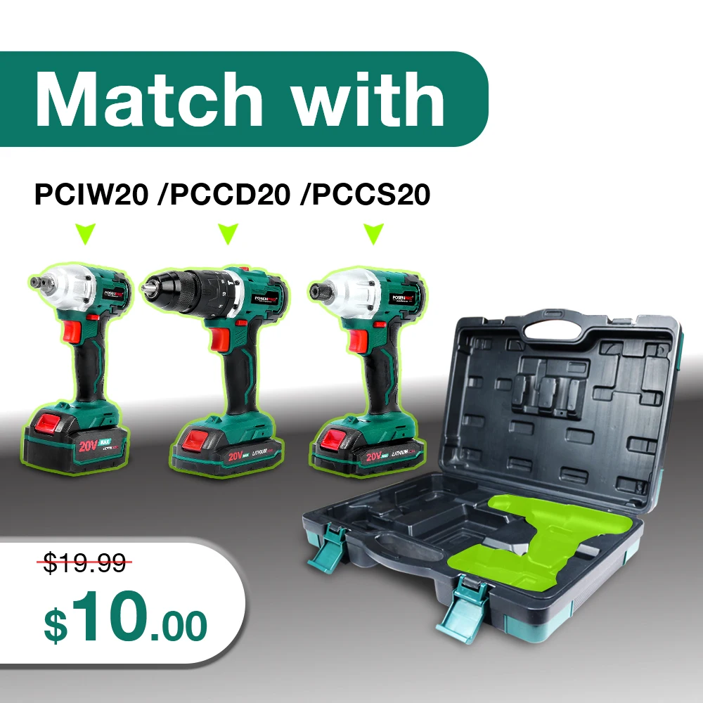 

POSENPRO BMC Plastic Box Tool Case for 20V Cordless Drill Screwdriver Wrench not include drill